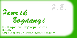 henrik bogdanyi business card