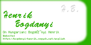 henrik bogdanyi business card